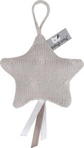 Baby's Only Gebreide decoratie hanger ster Cable - Decoratieve accessoires - Leem - Met ophanglusje