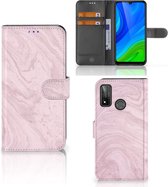 GSM Hoesje Huawei P Smart 2020 Flip Case Marble Pink