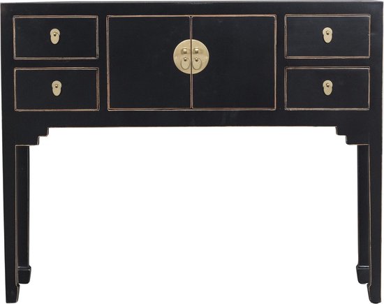 Fine Asianliving Chinese Sidetable Zwart - Onyx Black - Orientique Collectie B100xD26xH80cm Chinese Meubels Oosterse Kast