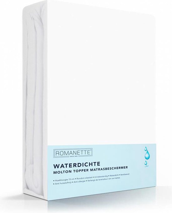 Hoogwaardige Waterdichte Molton Topper PU | 90x220 | Perfecte Bescherming Voor De Matras| Rondom Elastiek