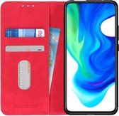 KHAZNEH Xiaomi Poco F2 Pro Hoesje Retro Wallet Book Case Rood