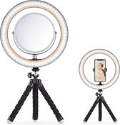 PIXMY ® - Ringlamp met statief - 10 INCH - spiegel, telefoonhouder, tafelstatief, Nederlandse handleiding