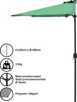 Parasol halfrond voor balkons of terrassen - Groen