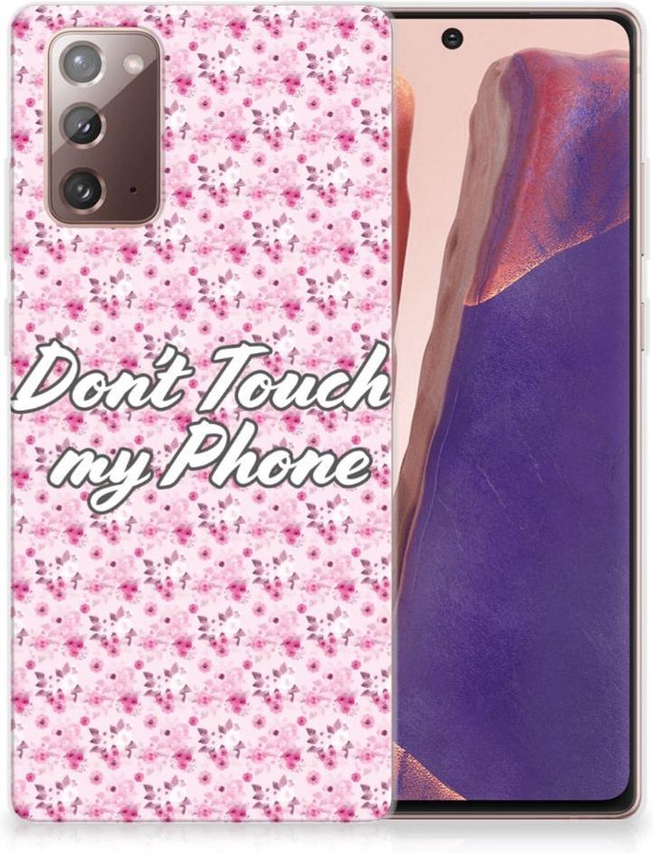 Samsung Note 20 Silicone-hoesje Flowers Pink DTMP