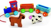 Pintoy Houten Dierentrein met Boerderijdieren