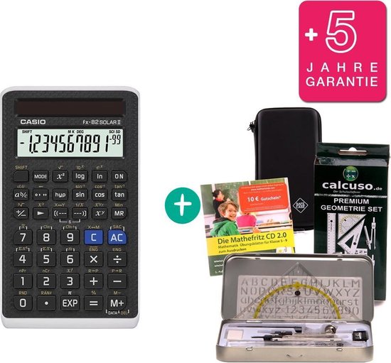 Casio FX 82 Solar II + verlengde garantie + Beschermhoes + Geometrieset +  Cd leren (Duits) | bol.com