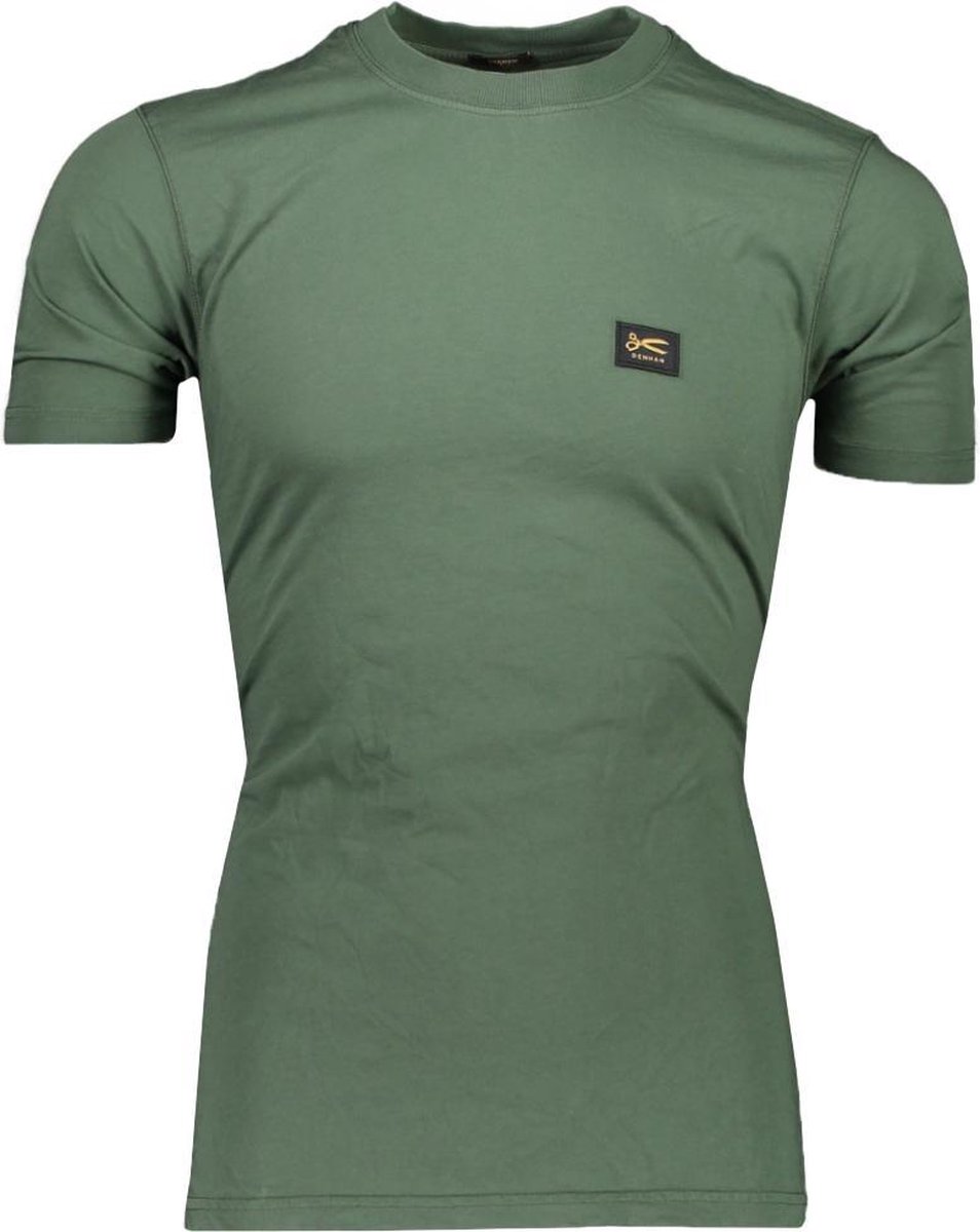 Denham T-shirt Groen Getailleerd - Maat S - Heren - Herfst/Winter Collectie  - Katoen | bol
