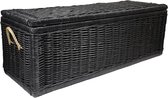 Opbergmand Zwart Rotan XL - 130x47xH45 cm