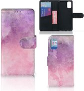 Telefoonhoesje Geschikt voor Samsung Galaxy A41 Leuk Telefoonhoesje Pink Purple Paint