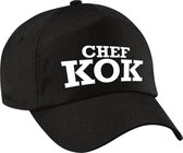 Chef kok verkleed pet zwart voor dames en heren - chef kok baseball cap - carnaval verkleedaccessoire voor kostuum