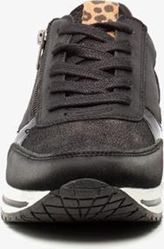 Blue Box dames sneakers met luipaardprint - Zwart - Maat 41 | bol.com