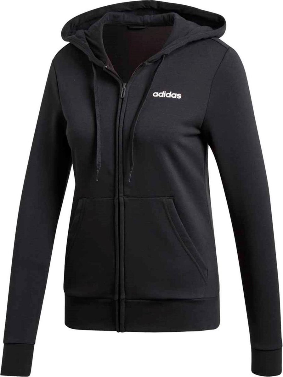 | adidas W Essentials Plain Fz Hoody Dames Vest ADIDAS ESSENTIALS LINEAR SWEATER BLAUWROZE DAMES