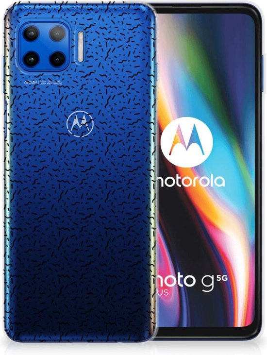 Purper toewijding spoor TPU Silicone Hoesje Motorola Moto G 5G Plus Telefoonhoesje Stripes Dots |  bol.com