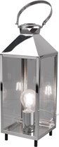 LED Tafellamp - Tafelverlichting - Trion Fala - E27 Fitting - Rechthoek - Mat Chroom - Aluminium - BES LED