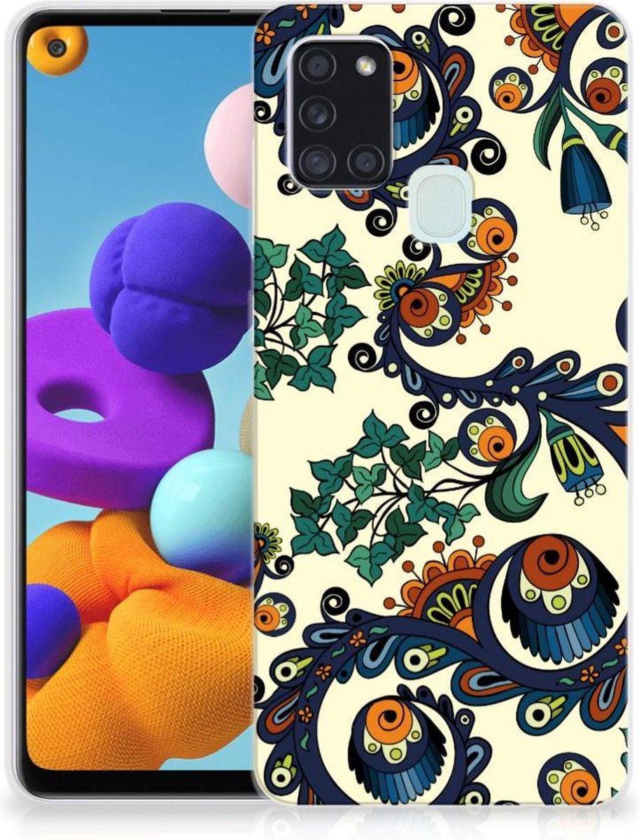 Siliconen Hoesje Samsung Galaxy A21s Barok Flower