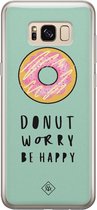 Samsung S8 hoesje siliconen - Donut worry | Samsung Galaxy S8 case | Roze | TPU backcover transparant