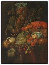 Stilleven met vruchten en een kreeft, Jan Davidsz. de Heem - Foto op Akoestisch paneel - 60 x 80 cm