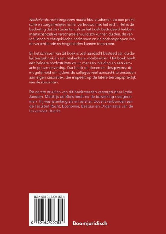 Samenvatting Recht begrepen  -   Nederlands recht begrepen, ISBN: 9789462907584  Inleiding Staats- En Bestuursrecht (SBRP)