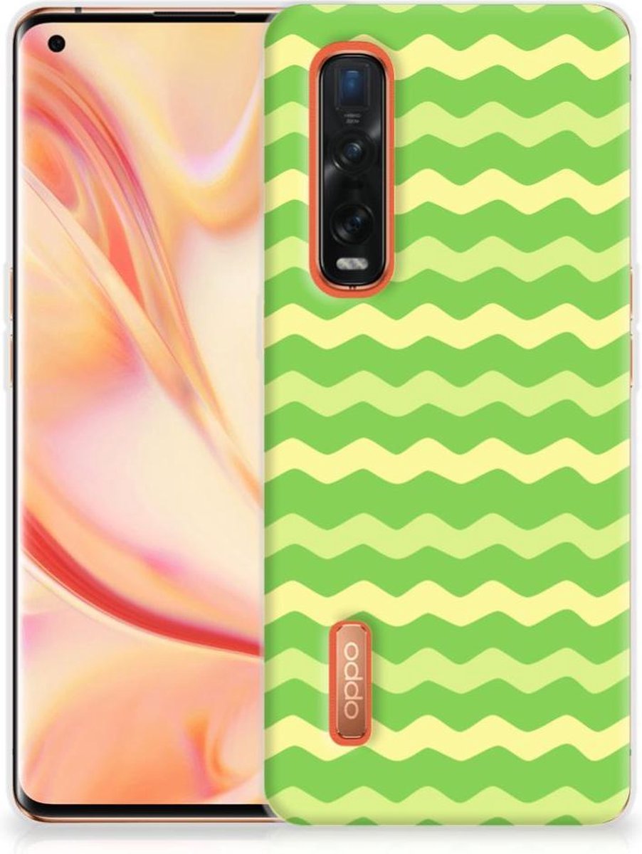 Smartphone hoesje OPPO Find X2 Pro TPU Case Waves Green