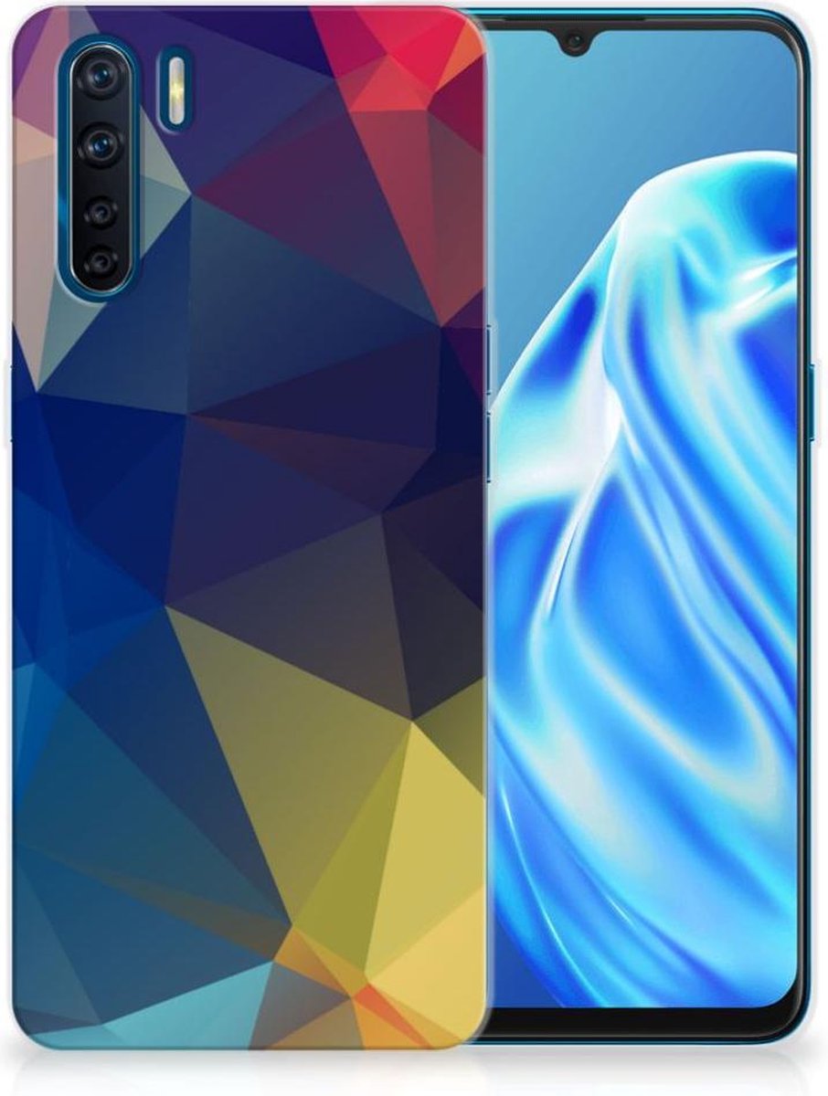 OPPO A91 TPU Hoesje Polygon Dark