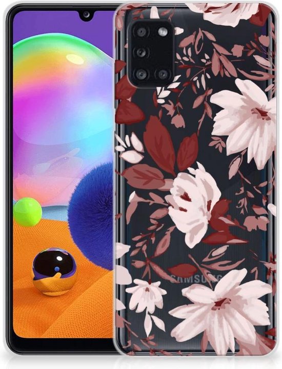 Silicone Back Case Samsung Galaxy A31 GSM Hoesje Watercolor Flowers |  bol.com