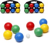 2x Gekleurde jeu de boulessets 18 delig - Kaatsbal/petanque - Actief buitenspeelgoed voor kinderen