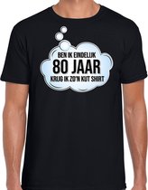 Ben ik eindelijk 80 jaar verjaardag cadeau t-shirt / shirt - zwart - voor heren - verjaardags shirt / 80 jaar / outfit XXL