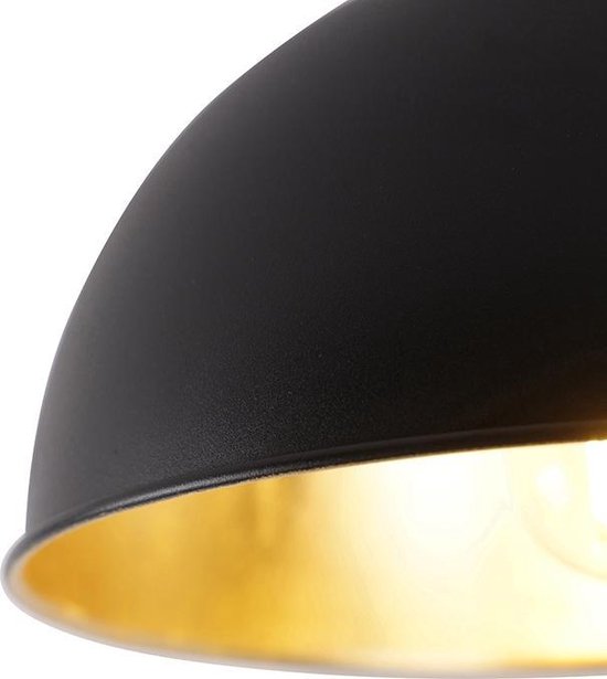 QAZQA magnax - Industriele Plafondlamp - 1 lichts - Ø 28 cm - Zwart Goud - Industrieel - Woonkamer | Slaapkamer | Keuken - QAZQA