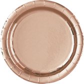 Vegaoo - 8 kleine roségouden kartonnen borden