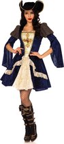 LEG-AVENUE - Sexy blauwe musketier kostuum voor vrouwen - S/M - Volwassenen kostuums