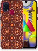 Smartphone hoesje Geschikt voor Samsung Galaxy M31 Leuk Case Batik Brown