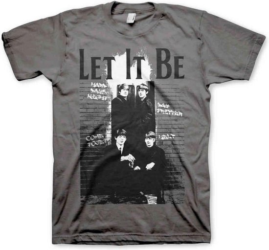 The Beatles Heren Tshirt -XL- Let It Be Grijs