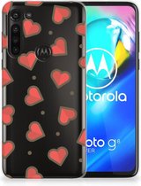 Silicone Hoesje Motorola Moto G8 Power Transparant Hoesje Super als Sinterklaas Cadeautje Hearts