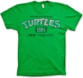 Teenage Mutant Ninja Turtles Heren Tshirt -XL- Turtles NY 1984 Groen