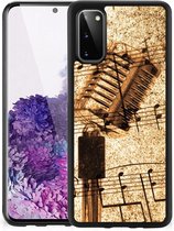 Siliconen Hoesje met Naam Geschikt voor Samsung Galaxy S20 Telefoon Hoesje met Zwarte rand Bladmuziek
