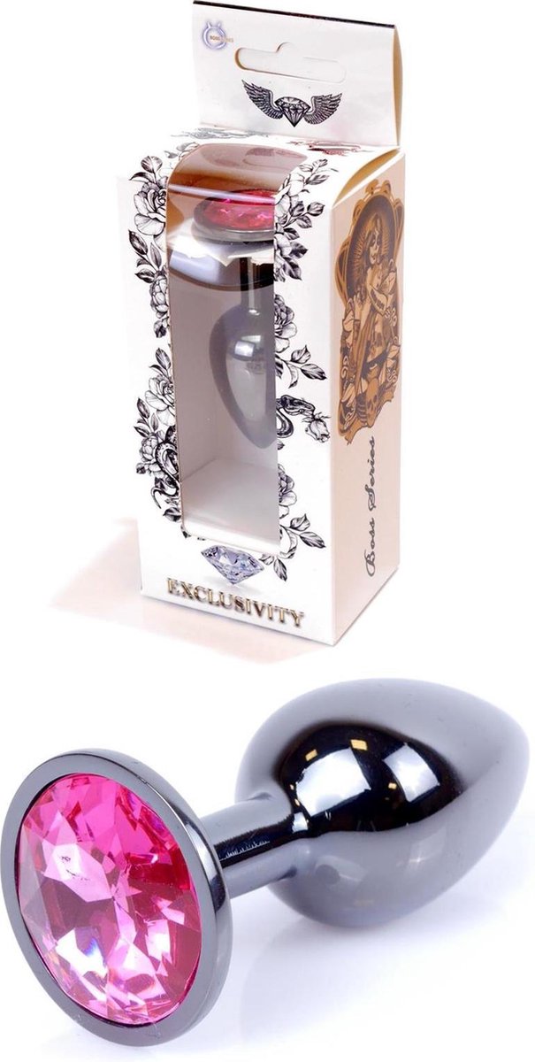 Goedkoopste Bossoftoys - Plug - Donker zilver - anaal - Roze - 64-00026 - gave cadeaubox