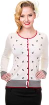 Dancing Days Cardigan -S- CLOSE CALL Wit/Zwart