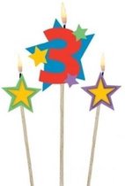 Amscan Verjaardagskaarsjes 3 - Star 12,2/13,5 Cm 3-delig