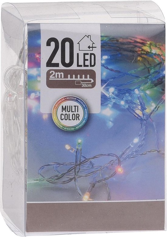 Home & Styling Kerstverlichting Led 2 M Rubber Rainbow 20 Stuks