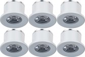 LED Veranda Spot Verlichting 6 Pack - 1W - Warm Wit 3000K - Inbouw - Dimbaar - Rond - Mat Wit - Aluminium - Ø31mm - BES LED