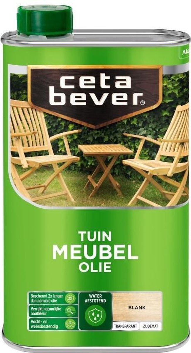 CetaBever Tuin Meubel Houtolie - Zijdemat - Blank - 500 ml - CetaBever