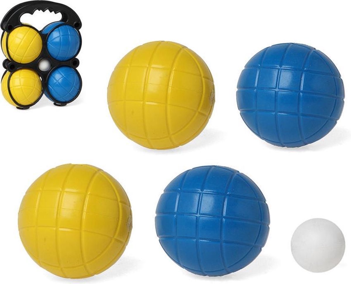 1x Gekleurde jeu de boules sets 5 delig - Kaatsbal/petanque - Actief buitenspeelgoed voor kinderen - Merkloos