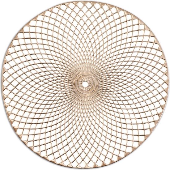 2x Ronde placemats goud mandala 38 cm - Zeller - Woondecoratie - Tafeldecoratie - Placemats - Borden onderleggers van kunststof