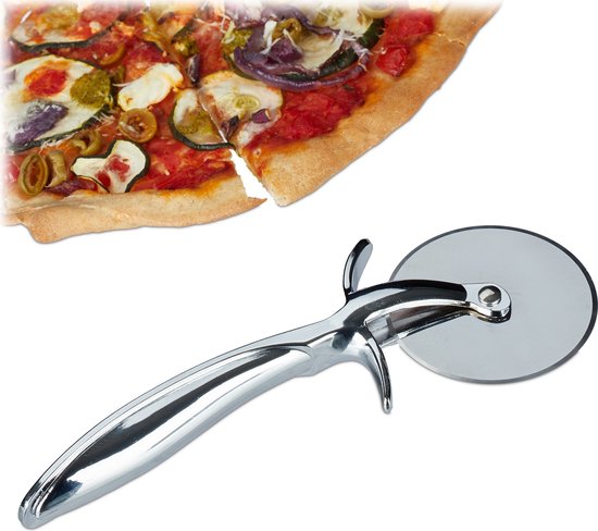 Pizzaschaar met pizzames, pizzasnijder en pizza-lifter - geïntegreerde pizzaschep 27 cm