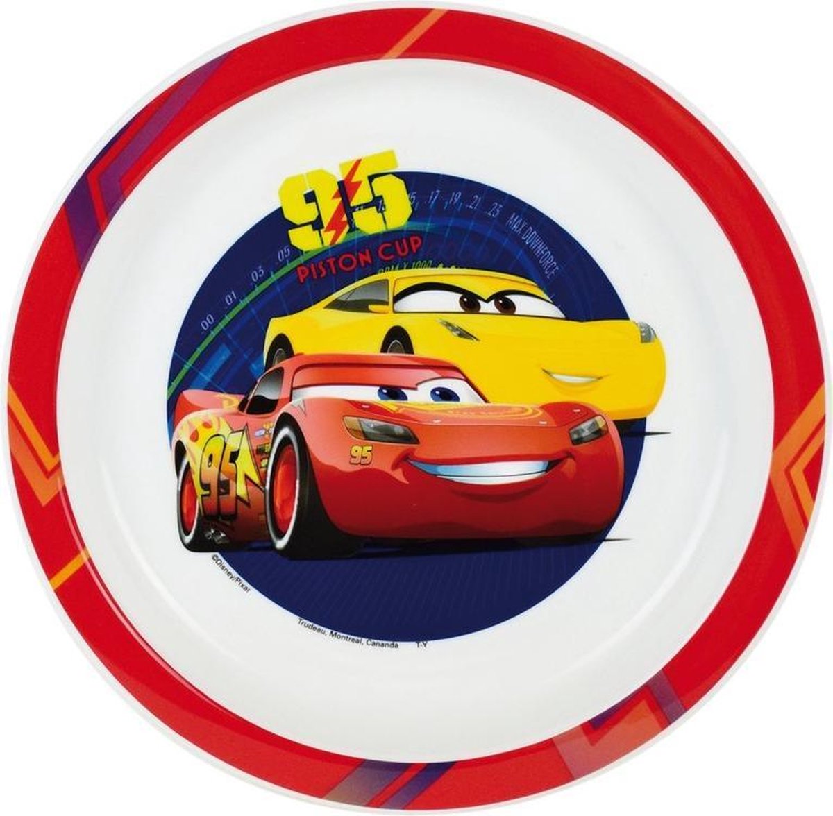 Set van 4x stuks kinder/peuters ontbijtbordjes Disney Cars thema van 22 cm - Onbreekbaar melamine