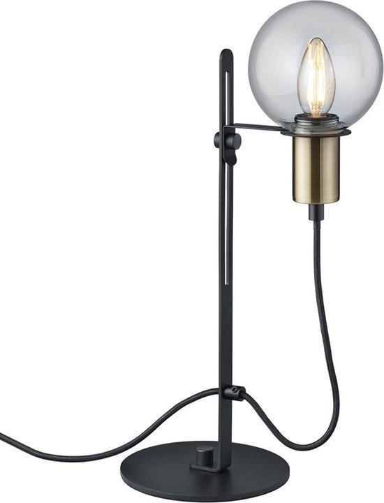. Oproepen overloop Trio Nacho tafellamp - bureaulamp - zwart met goud - E14 fitting -  nostalgisch -... | bol.com