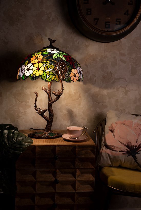 PANTASY Vintage Tafellamp Bouwstenen Set, Glas-in-lood Lamp Bouwset