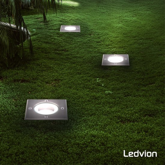 Ledvion - 6 X LED Spotlights, Aluminium, IP65, GU10 Bracket, 1 M Cable