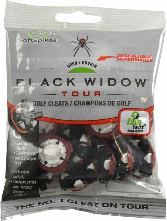 Crampons De Golf Softspikes Veuve Noire - 15 Pièces - Pas Rapide 3.0 - Boîte Clamshell