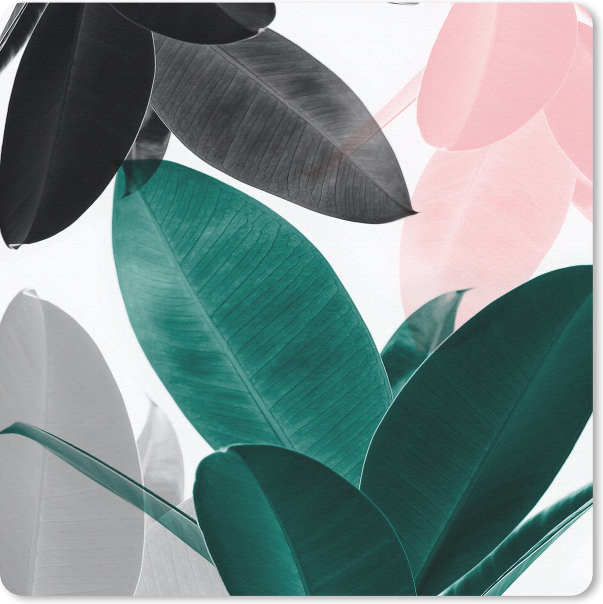 Muismat 30x30 cm - Mousepad Planten - Groen - Natuur - Bladeren - Muismatten